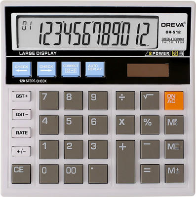 OREVA OR-512 [WHITE] Solar & Battery Calculator Desktop Financial  Calculator(12 Digit)