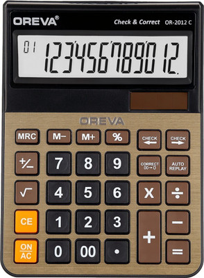 OREVA OR 2012 C [BLACK GOLDEN] LARGE DISPLAY CALCULATOR WITH CHECK & CORRECT Financial  Calculator(12 Digit)