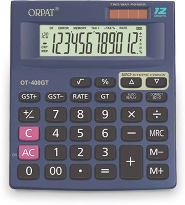 ORPAT OT 400GT Two Way Power Desktop Calculator (Dark Grey) SC Basic  Calculator(12 Digit)