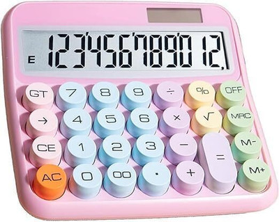 shailesh Colorful Candy Calculator Mechanical Calculator Cute 12 Digit Large LCD Display Big Round Button Scientific  Calculator(12 Digit)