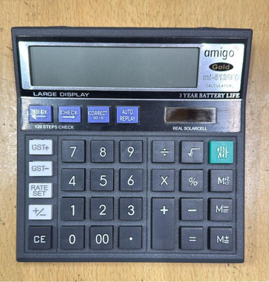 Amigo MI-512GT Amigo Gold Calculator with 12-Digit Display, Check & Correct, Auto Replay Financial  Calculator(12 Digit)