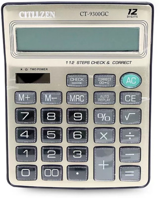 Niavaa CITLLZEN CT-9300 GC Glass Button 120 Steps Checked Financial & CT-9300GC Big Basic  Calculator(12 Digit)