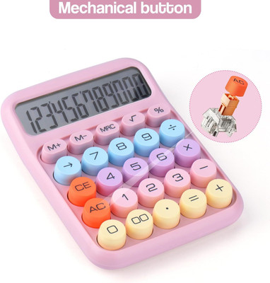 IKONEXX 12 Digit Big disktop calculator Mechanical Switch Calculator Office Supplies for Home and School-Multicolor Basic  Calculator(12 Digit)