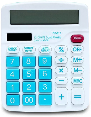 OBT OT612 Basic 12 Digit Calculator Battery/Solar Powered Long Battery Life OT612 Basic  Calculator(12 Digit)