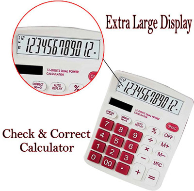 ASDF Real Solar Check & Correct Calculator With Large & HD Display ot 612 Basic  Calculator(12 Digit)