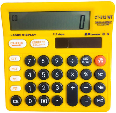Shagun Stores CT-512Y CHECK & CORRECT DUAL POWER CALCULATOR Basic  Calculator(12 Digit)