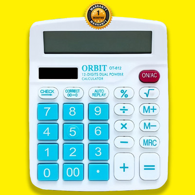 ORBIT Pro OT612 Battery+Solar 12 Digit Basic Calculator for Students OT612 Basic  Calculator(12 Digit)