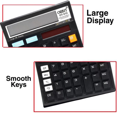 FABPRODUCTS Orbit OT-512 Solar and Battery Power Anti-Break Model Basic  Calculator(12 Digit)