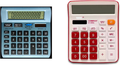 german valley A Superb Calculator Combo of 513Blue And 333Maroon With Soft Keys Basic  Calculator(12 Digit)