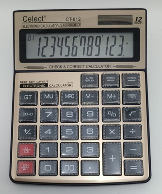 Celect CT- 812 12 Digit Calculator with Large Display and Sturdy Design for Office Basic  Calculator(12 Digit)