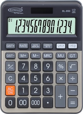 BAMBALIO BL-850 With Golden Metallic Panel 3 Years Warranty With Tax Keys & 000 Key Basic  Calculator(12 Digit)