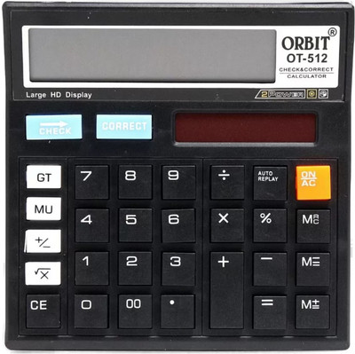 UraHeinrich Orbit OT-512 Solar and Battery Power Anti-Break Model Basic  Calculator(12 Digit)