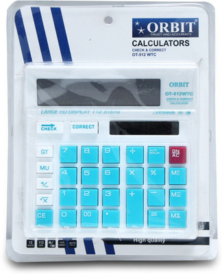 Uratech Orbit OT-512 WTC Blue Electronics Basic  Calculator(12 Digit)