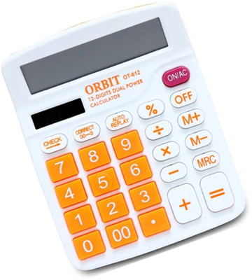 ORBIT 12 Digit LCD Display Solar Battery Dual Power Financial Dedicated Calculator Super Basic  Calculator(12 Digit)
