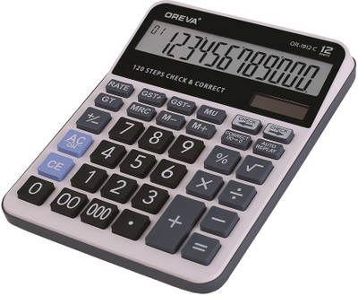 OREVA OR-1912-C [WHITE] Solar & Battery Calculator Desktop Financial  Calculator(12 Digit)