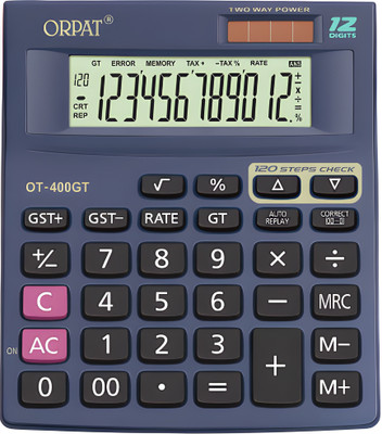 Orpat Ajanta OT-400Gt 2 Check and Correct Desktop Calculators OT-400GT 2nd Edition Financial  Calculator(12 Digit)