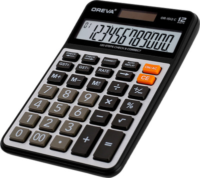 OREVA OR 1512 C [BLACK] Solar & Battery Calculator Financial  Calculator(12 Digit)