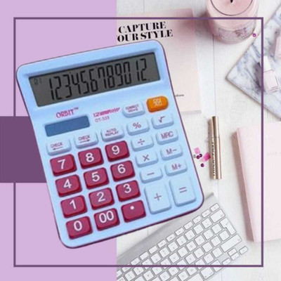 Alpha tech Villy Orbit Beautiful Calculator Sleek & Elegant Design Basic  Calculator(12 Digit)