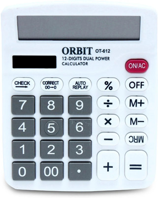 Villy Orbit OT-612 CHECK & CORRECT White Basic  Calculator(12 Digit)