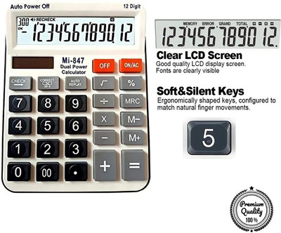 Amigo mi-847 112 steps check Localized Number Display Basic  Calculator(12 Digit)