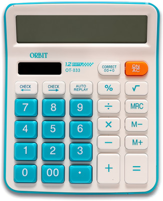 DPrime Large LCD 12 Digit Calculator Dual Power, Ideal for Office & Study OT-333c Basic  Calculator(12 Digit)