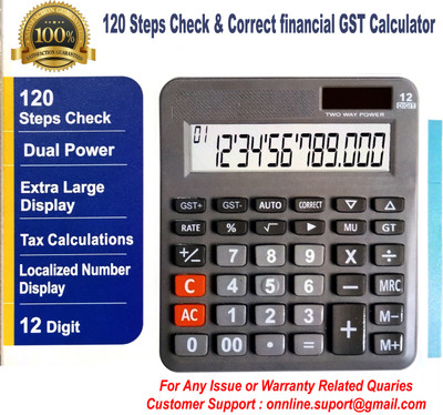 utkrist SUPER STYLISH EVERYDAY USE DUAL POWER HIGH QUALITY Square Root, TAX, GST & COMMERCIAL use Office School business Financial  Calculator(12 Digit)