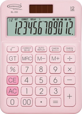 BAMBALIO BL-350 Pink 12 Digits 3 Years Warranty Basic  Calculator(12 Digit)