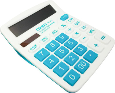 ORBIT Portable Solar & Battery Calculator – Dual Power, Compact, Lightweight Design OT-612 Financial  Calculator(12 Digit)