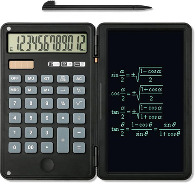 hirva creation NA Electric Dual Function Calculator with LCD Writing Board, 6x6, Portable Scientific  Calculator(12 Digit)