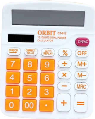 ORBIT Big Display 12 Digit Calculator Solar + Battery for Home & Business Use OT-612 Financial  Calculator(12 Digit)