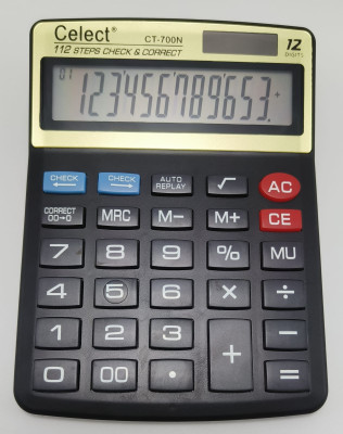 Celect CT- 700N 12 Digit Calculator with Large Display and Sturdy Design for Office Basic  Calculator(12 Digit)