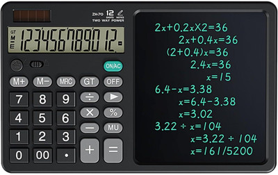 TOPHAVEN Productivity Hub: Calculator with Integrated E-Writer Advanced Desktop Calculator with Integrated E-Writer and Solar Power Financial  Calculator(12 Digit)