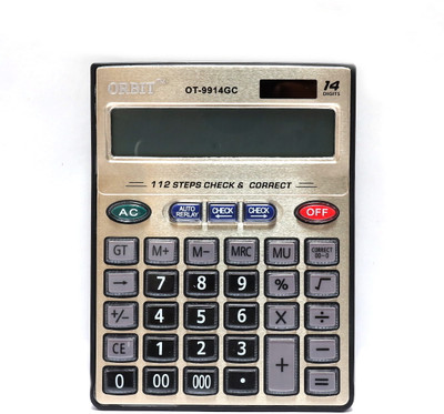 Villy Orbit Check & Correct Calculator – High-Quality 14-Digit Display ORBIT OT-9914GC Basic  Calculator(14 Digit)