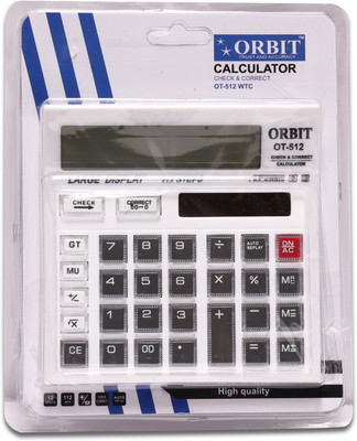 Villy Orbit CHECK & CORRECT Electronics Mirror Button Basic  Calculator(12 Digit)