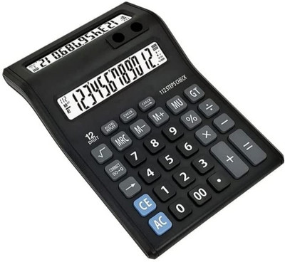 Uratech CT-2000 Double Dual Display Desktop Solar & Battery Power Soft Keys Financial  Calculator(12 Digit)