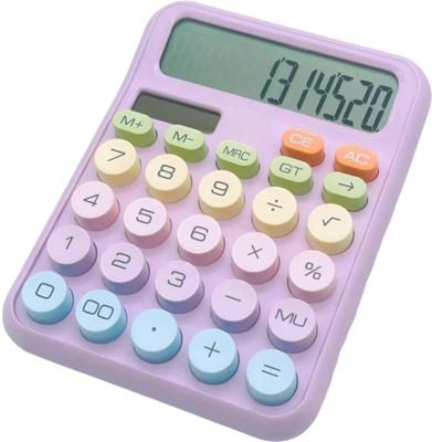 IKONEXX 12 Digit Big disktop calculator Mechanical Calculator Big Buttons, Colorful Candy Basic  Calculator(12 Digit)