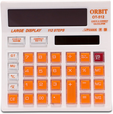 Uratech Orbit CHECK & CORRECT Electronics Mirror Button Basic  Calculator(12 Digit)