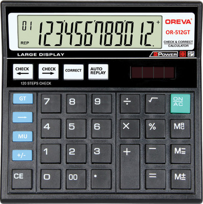 OREVA OR-512 GT [BLACK] Solar & Battery Calculator Desktop Financial  Calculator(12 Digit)