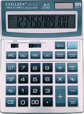 CITLLZEN CT-712 Two Way Power, 112 Steps Check, 12 Digit & 5 Inch Big Display MU Electronic Financial  Calculator(12 Digit)