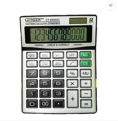 FENOZA 9300-Gc Dual Power Big Size Electronic 12 Jumbo Digit 112 Steps Citllzen 9300-Gc Dual Power Financial  Calculator(12 Digit)