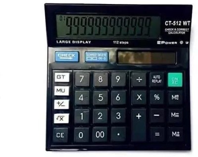 Posshe CT-512WT GC Black Financial and Business Financial and Business Basic Calculator Basic  Calculator(12 Digit)