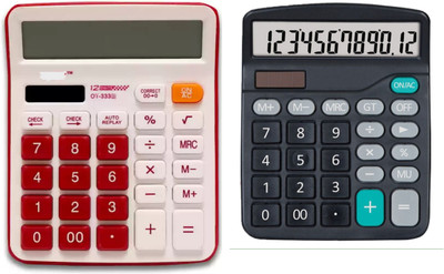 german valley A Superb Calculator Combo of 333Maroon And 786N With Soft Keys Basic  Calculator(12 Digit)