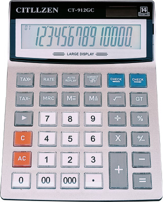 CITLLZEN CT-912GC 14 Digits, 5 Inch Extra Large Display, 112 Steps Check & Correct Financial  Calculator(14 Digit)
