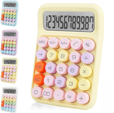 DIYAL ENTERPRISE Pastel Color 12-Digit Calculator Big Button Desktop Calculator for School, Business & Daily Use Basic  Calculator(12 Digit)