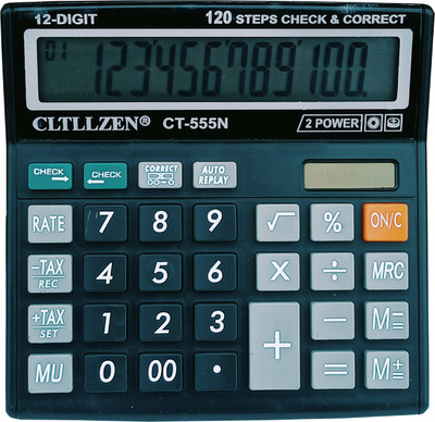 SHIVA CT-555N Cltllzen 120 Steps Check 12 Digits 10.7 cm Big Display Two Way Power Electronic Financial  Calculator(12 Digit)