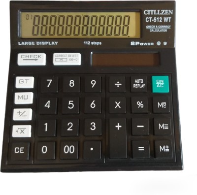 Amigo CT 512 WT black Citllzen Basic  Calculator(12 Digit)