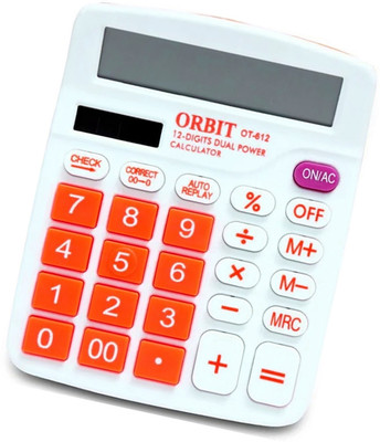 ORBIT New Multifuctional 12 Digit Dual Power Basic Calculator With LCD Display Orbit Basic  Calculator(12 Digit)