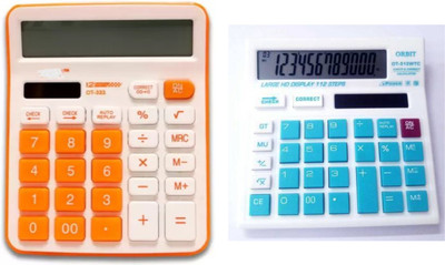 german valley A Superb Calculator Combo of 333Orange And 512WTCBlue With Soft Keys Basic  Calculator(12 Digit)