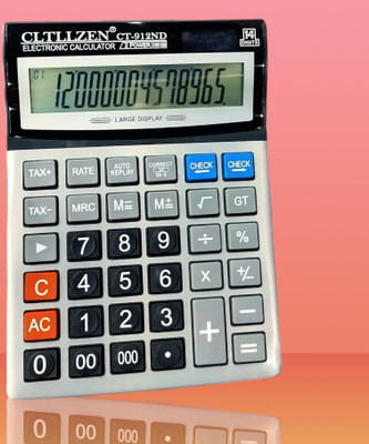 CALCULETAR METAL FACEPLATE DIGITAL DUAL POWER SOLAR PROFFESSIONAL TAX CALCULATION EXTRA LARGE DISPLAY 14 DIGITS 112 STEPS CHECK Financial  Calculator(14 Digit)