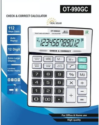 Hench OT-990GC HIGH QUALITY ATTRACTIVE LOOK LARGE & HD DISPLAY SOFT TOUCH AUTO REPLAY Financial  Calculator(12 Digit)